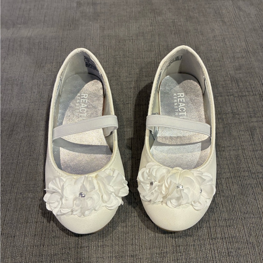 White Kenneth Cole dress shoes.  Toddler Size 7